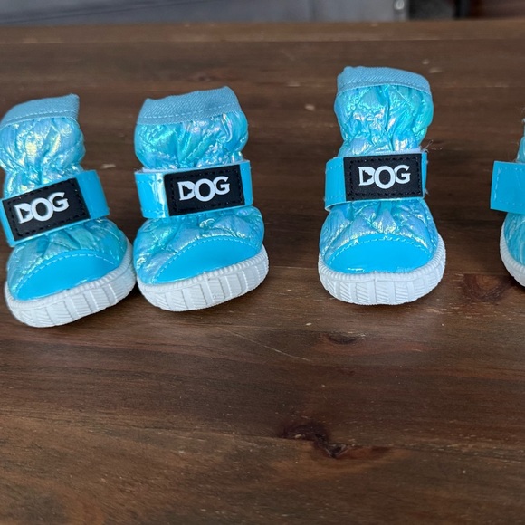 Teal/Voue Dog Snow Boots Shoes with Velcro Straps Flexible Soles NWOT - Picture 7 of 7